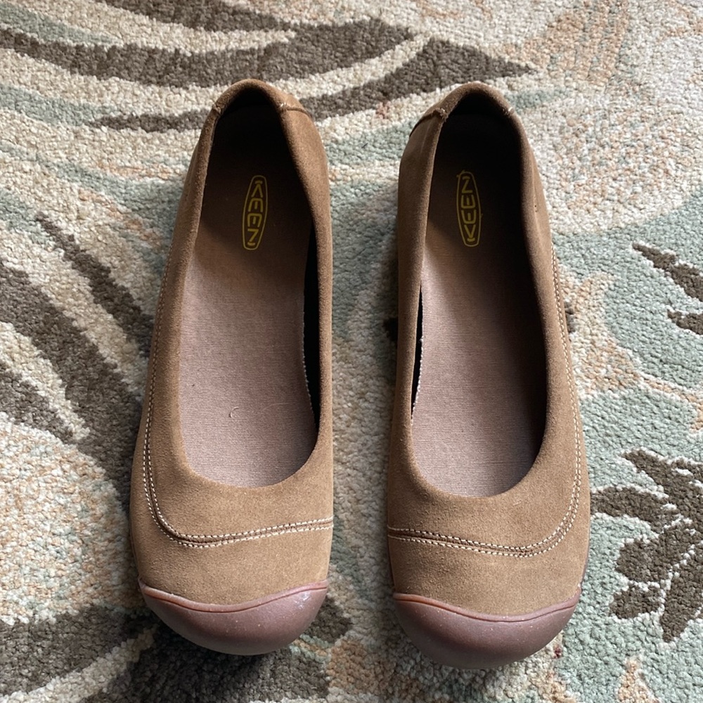 Keen Sienna Tan Suede Ballerina Flats Casual Shoes Leather